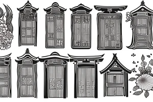 japanese shrine door tattoo idea