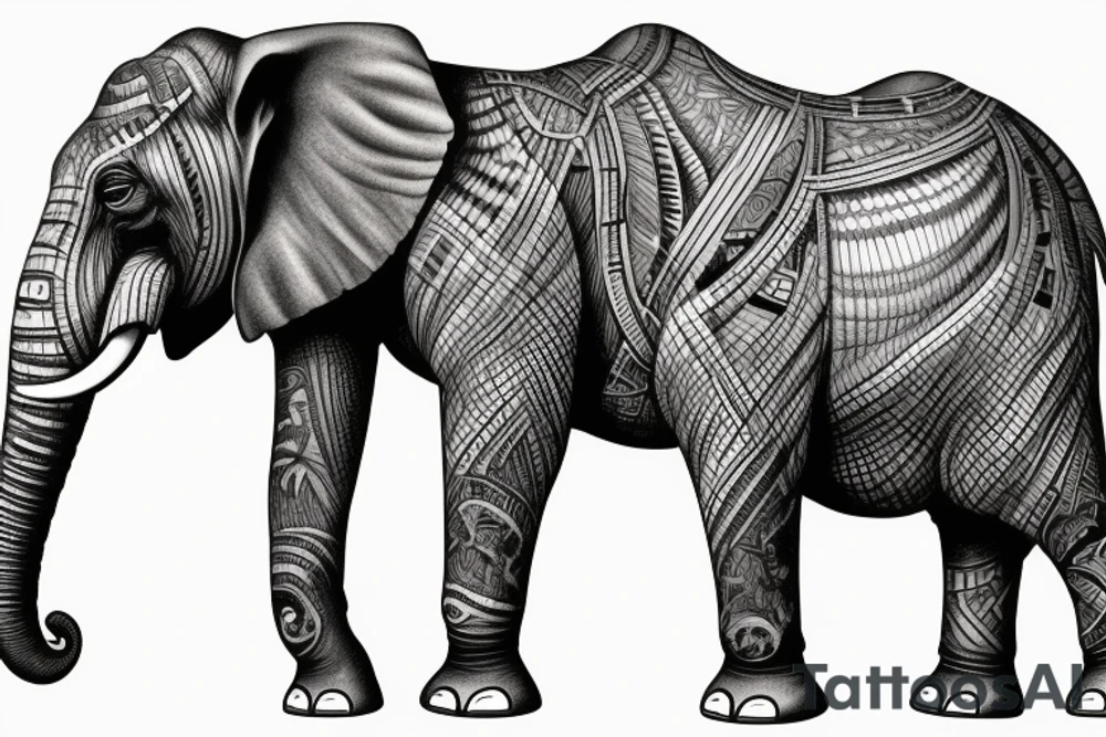 an elephant with a gorilla on its back tattoo idea