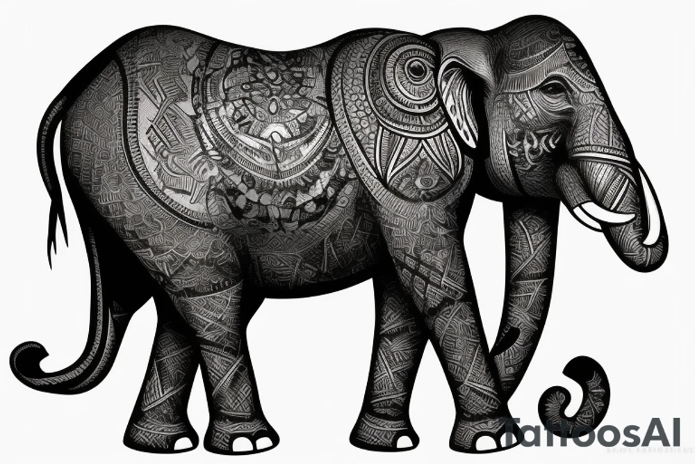 an elephant with a gorilla on its back tattoo idea