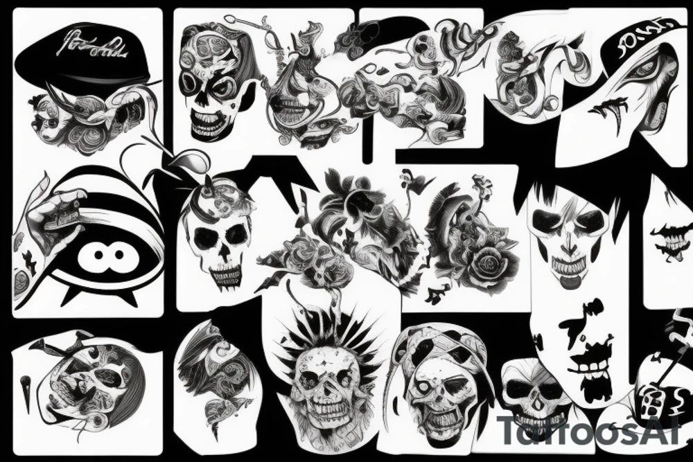 Evil demon, with a cigarette and a hat tattoo idea