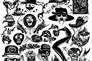 Evil demon, with a cigarette and a hat tattoo idea
