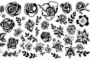 flower, goofy, friends, simple, artistic tattoo idea