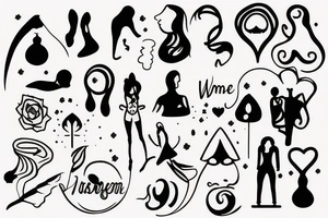 funny, mystery, for woman, design, simple, friendship tattoo idea