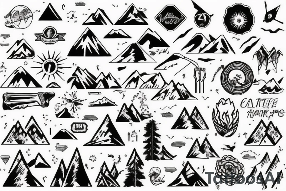 hiking nature mountains tattoo idea
