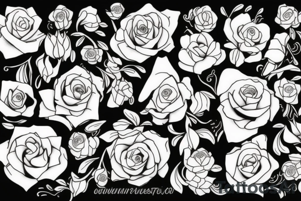 Flowersnot roses and cat tattoo idea