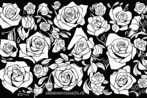 Flowersnot roses and cat tattoo idea
