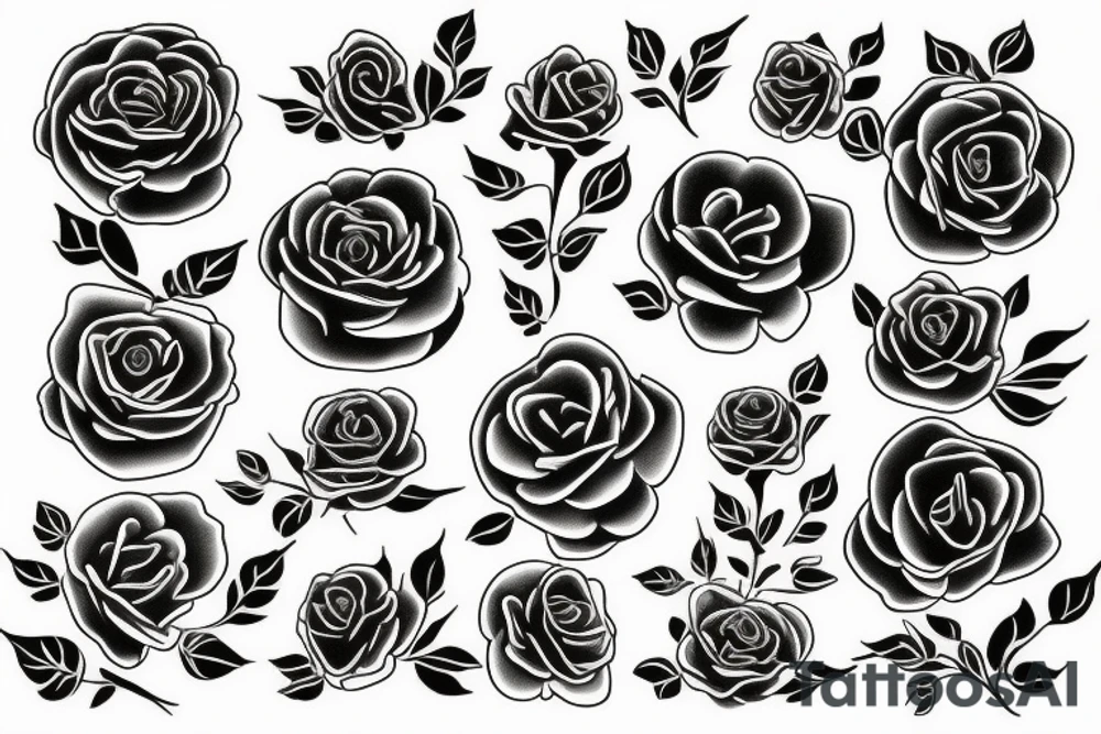 Flowersnot roses and cat tattoo idea