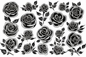Flowersnot roses and cat tattoo idea