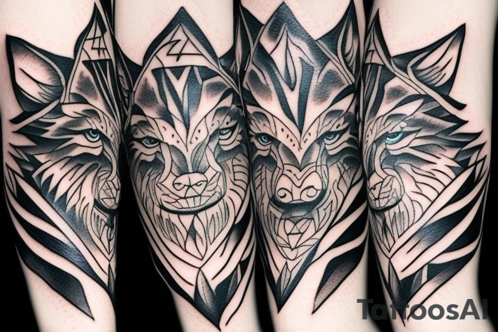 link turning into a wolf tattoo idea
