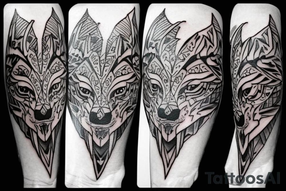 link turning into a wolf tattoo idea