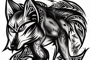 link from twilight princess half human half wolf tattoo idea