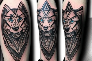 link  half human half wolf and zelda next to him tattoo idea