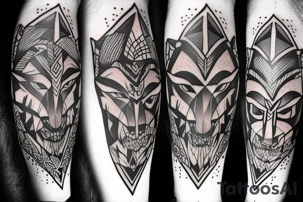 link  half human half wolf and zelda next to him tattoo idea