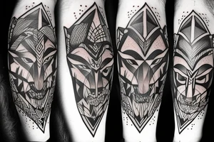link  half human half wolf and zelda next to him tattoo idea