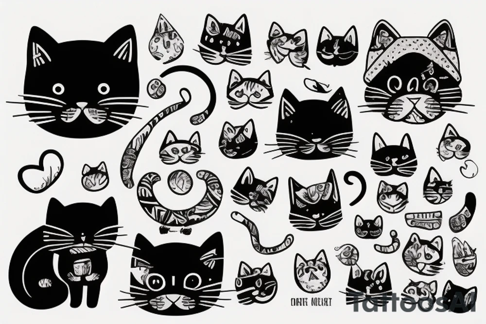 Cute cat tattoo idea