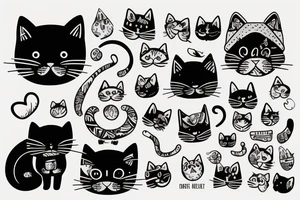 Cute cat tattoo idea