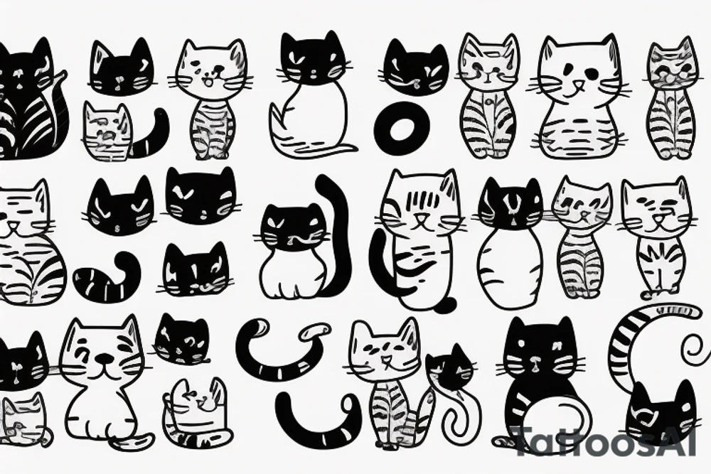 Cute cat tattoo idea