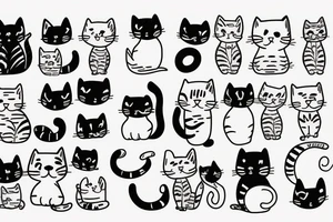 Cute cat tattoo idea