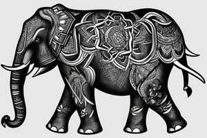 Elephant striding tattoo idea
