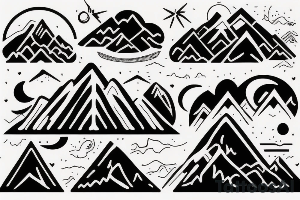 Mountain and a wave tattoo idea