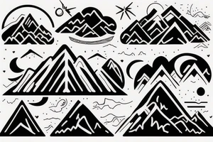 Mountain and a wave tattoo idea