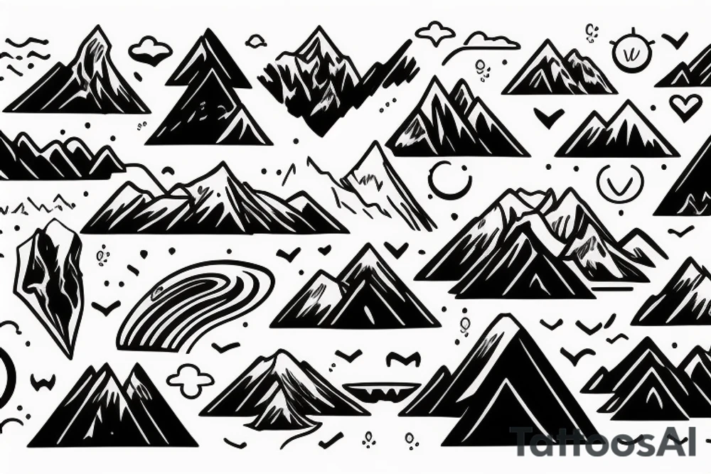 Mountain and a wave tattoo idea