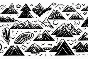 Mountain and a wave tattoo idea