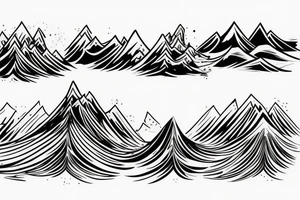 Mountain and wave tattoo idea
