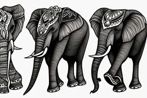 Elephant walking forward tattoo idea