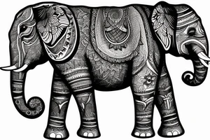 Elephant walking forward tattoo idea