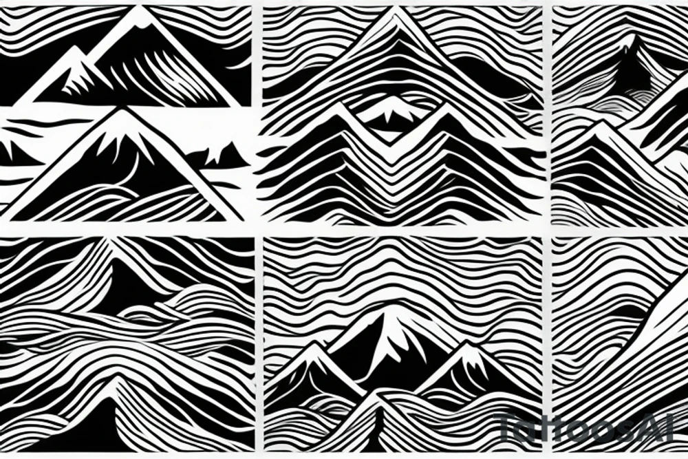 Mountain next to a 
wave tattoo idea