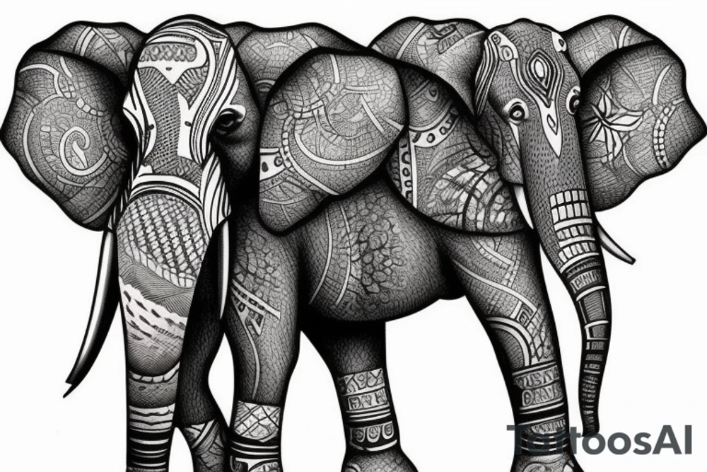 African elephant tattoo idea