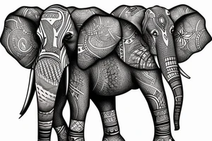 African elephant tattoo idea