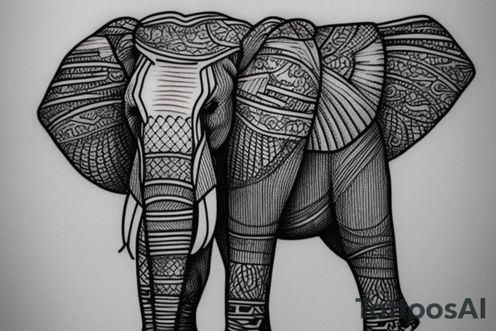 African elephant tattoo idea