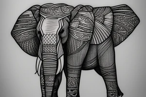 African elephant tattoo idea