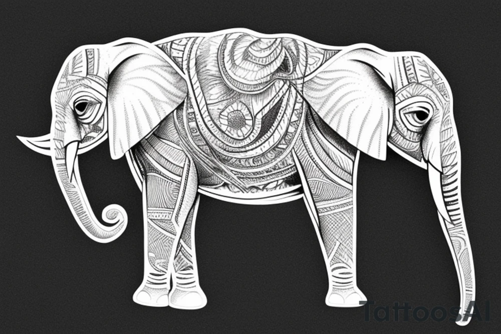 African elephant tattoo idea