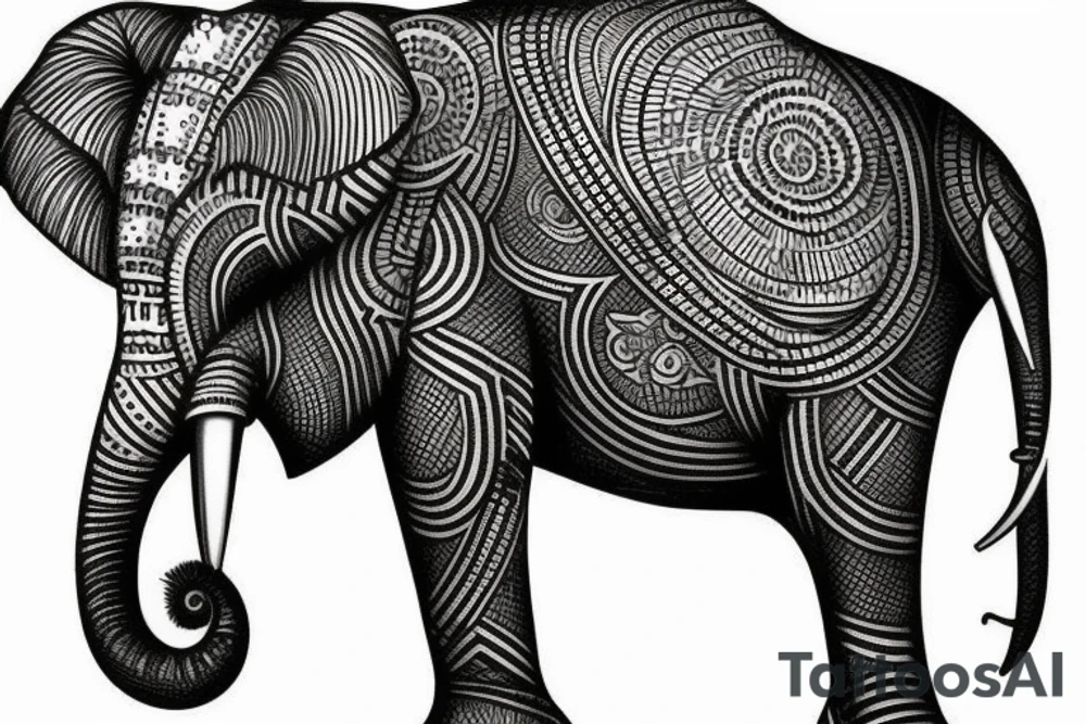 African elephant tattoo idea