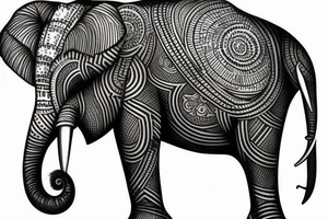 African elephant tattoo idea