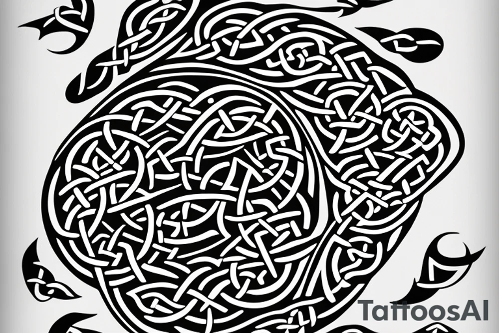 celtic Saol letters nature simple tattoo idea