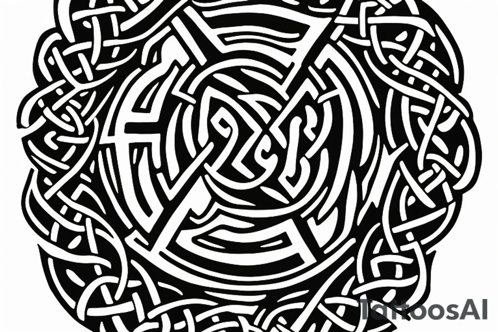 celtic Saol letters nature simple tattoo idea