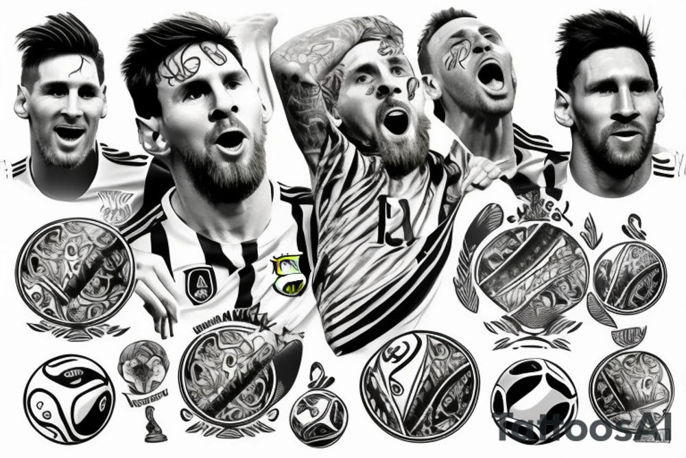 Messi winning the world cup tattoo idea