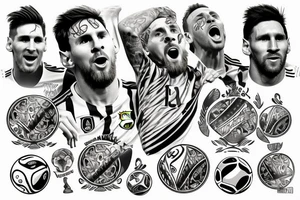 Messi winning the world cup tattoo idea
