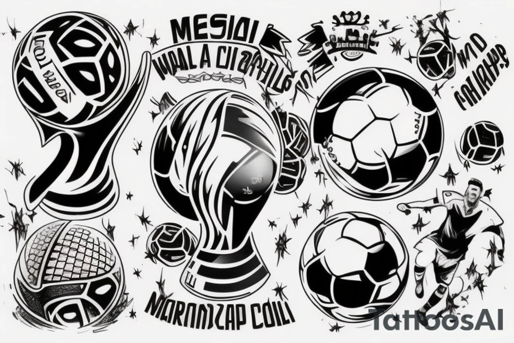 Messi winning the world cup tattoo idea