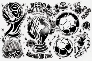 Messi winning the world cup tattoo idea