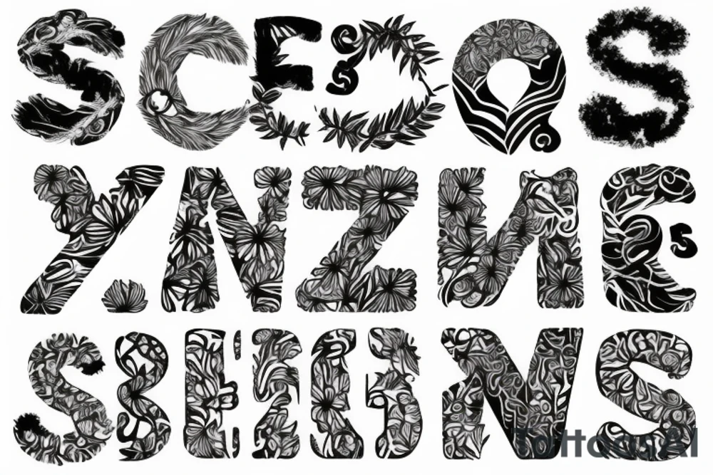 Saol letters nature simple tattoo idea