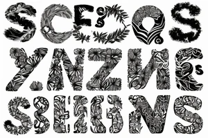 Saol letters nature simple tattoo idea