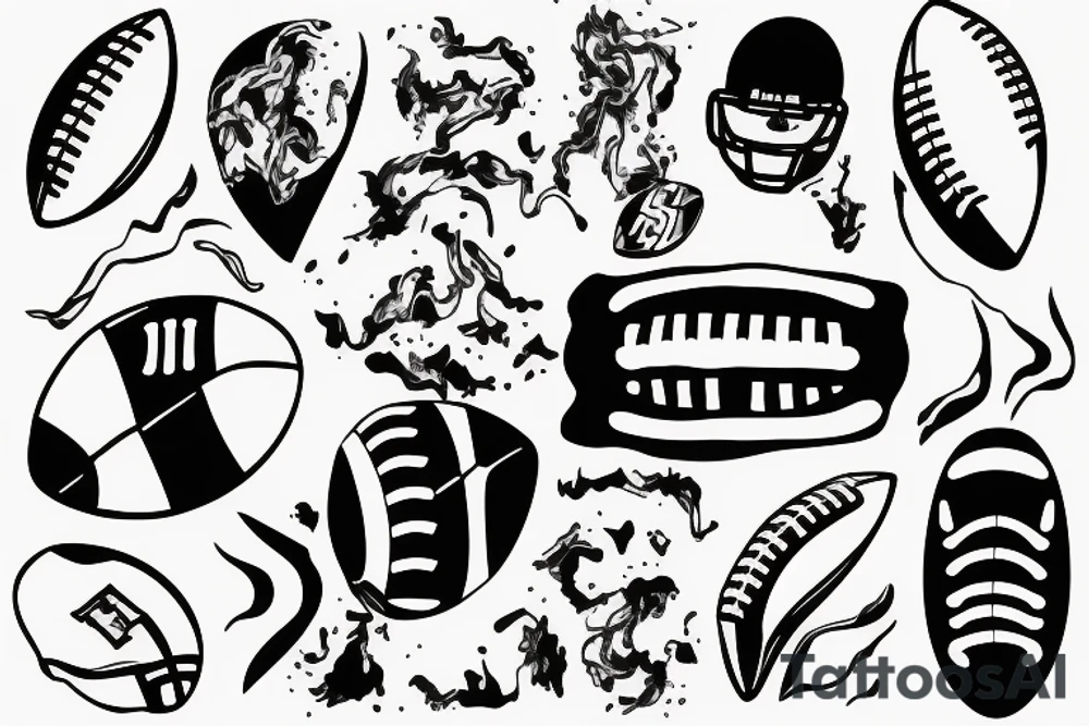 Wave, football, friend tattoo idea