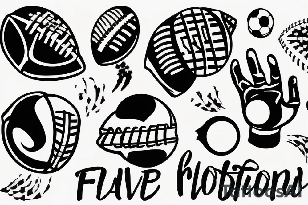 Wave, football, friend tattoo idea