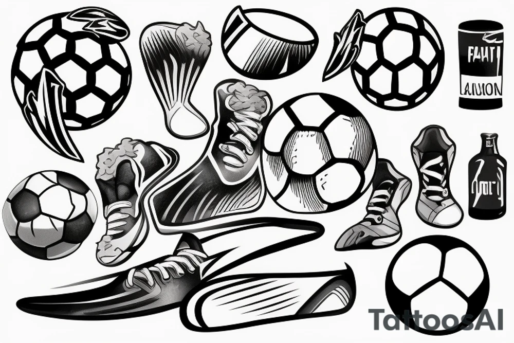 Wave, soccer, friend tattoo idea