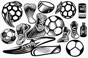 Wave, soccer, friend tattoo idea